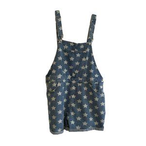 SHEIN Blue Star Print Denim Overalls